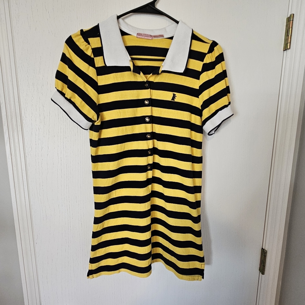 Juicy Couture Striped Polo Button Shirt